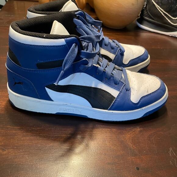Puma Rebound Layup Blue and Black Retro Sneakers - Picture 1 of 8